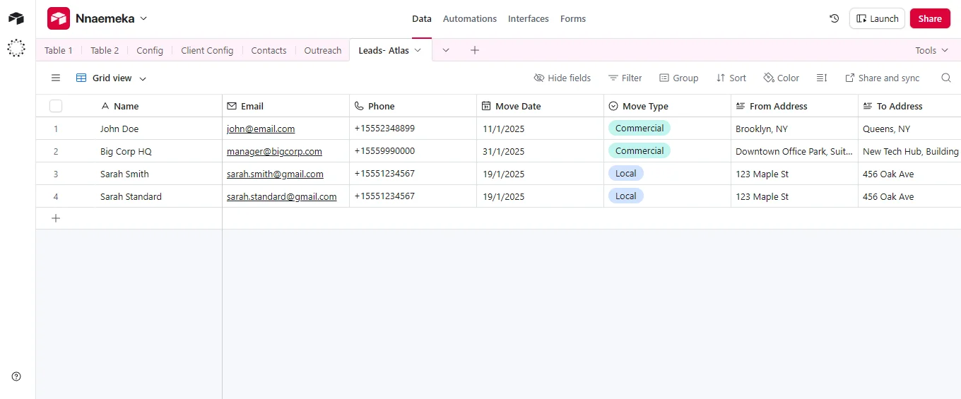 Airtable Database View